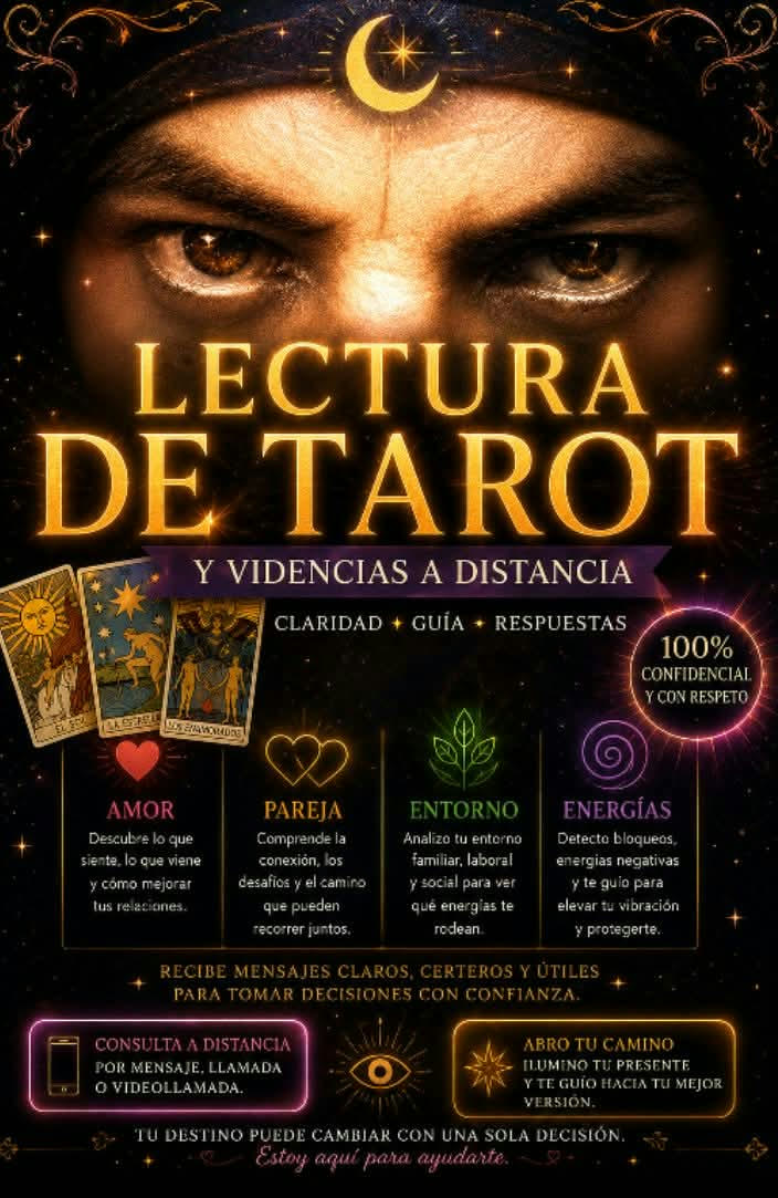 Afiche de Cristian sobre lecturas de tarot y videncias a distancia